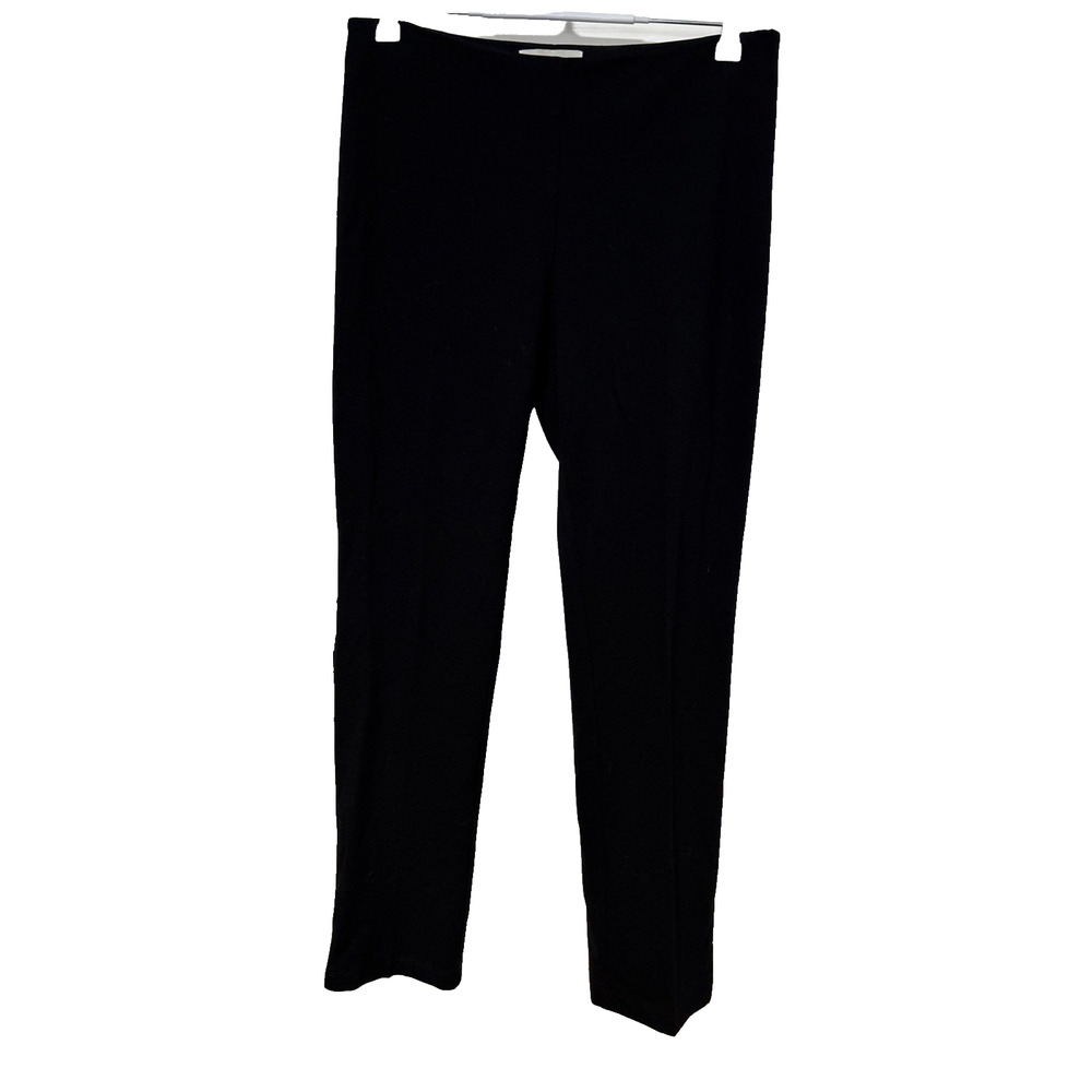 Elliott Lauren Women’s 4 Black Flat-Front Side Zip Straight Leg Pants Business